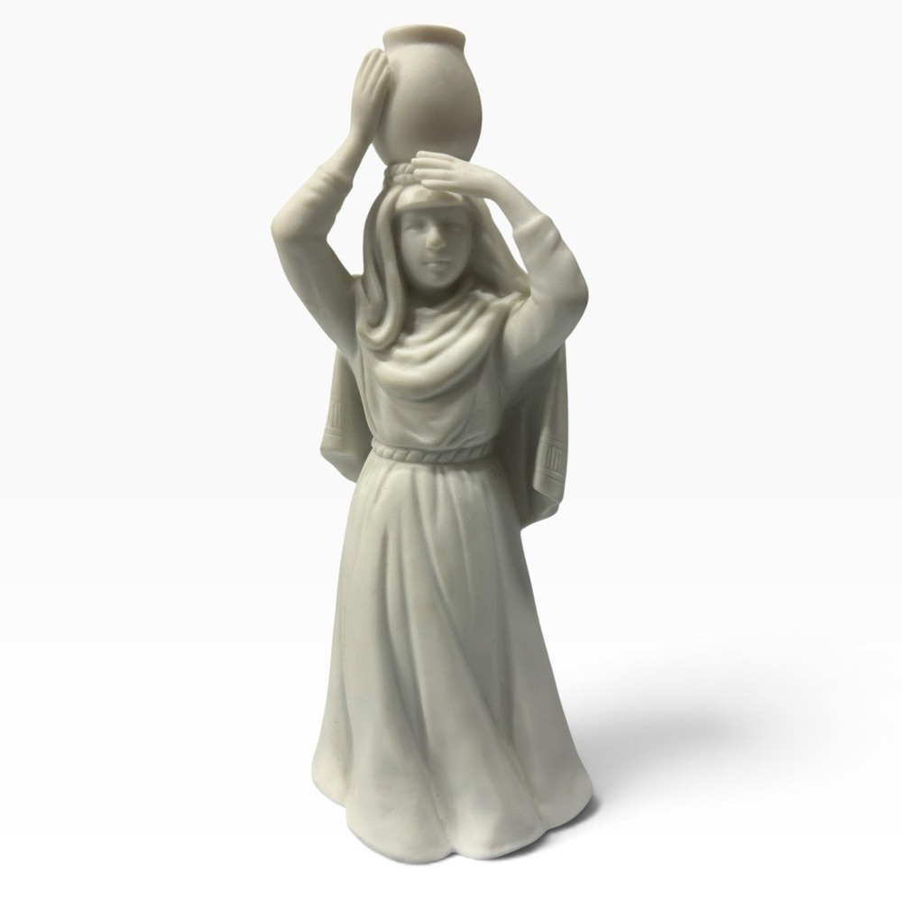 Avon Nativity Collectibles Woman with Water Jar 1990 White Bisque Porcelain 7"